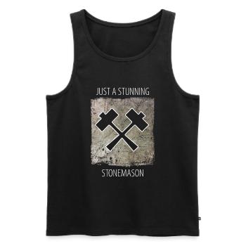 Stonemason Stone Sculptor Saying - Men's Premium Organic Tank Top - black - Front - AI Model Male 178 light (178cm)