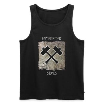 Steinmetz Steinbildhauer Spruch - Männer Premium Bio Tank Top - Schwarz - Vorne - AI Model Male 178 light (178cm)