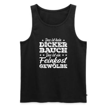 Feinkostgewölbe Charme - Männer Premium Bio Tank Top - Schwarz - Vorne - AI Model Male 178 light (178cm)