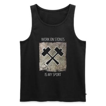 Stonemason Stone Sculptor Saying - Men's Premium Organic Tank Top - black - Front - AI Model Male 178 light (178cm)