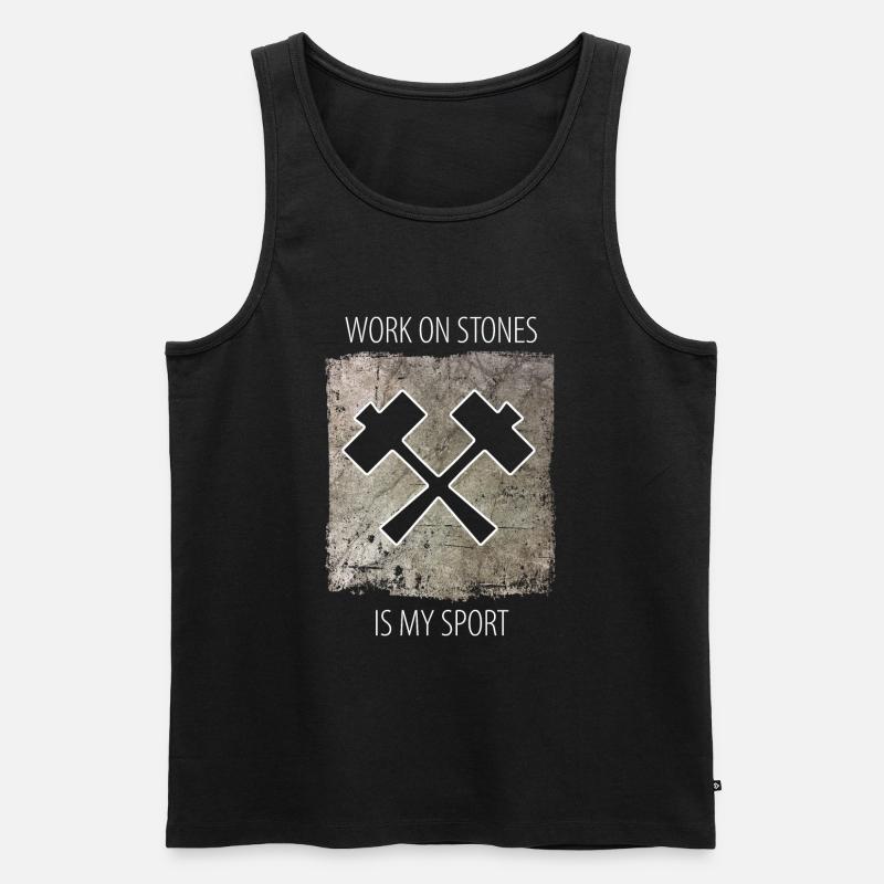 Steinmetz Steinbildhauer Spruch - Männer Premium Bio Tank Top - Schwarz