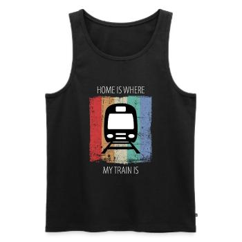 Train Railway Railroad Worker Trains Train Driver - Men's Premium Organic Tank Top - black - Front - Michal (187cm)