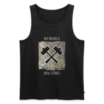 Steinmetz Steinbildhauer Spruch - Männer Premium Bio Tank Top - Schwarz - Vorne - AI Model Male 178 light (178cm)