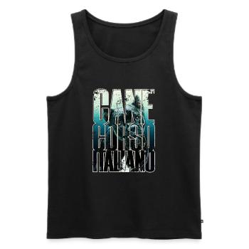 Cane Corso Italiano - Männer Premium Bio Tank Top - Schwarz - Vorne - AI Model Male 178 light (178cm)