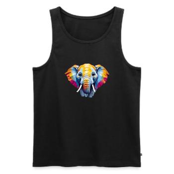 Markanter Kopf eines großen niedlichen Elefanten - Männer Premium Bio Tank Top - Schwarz - Vorne - AI Model Male 178 light (178cm)