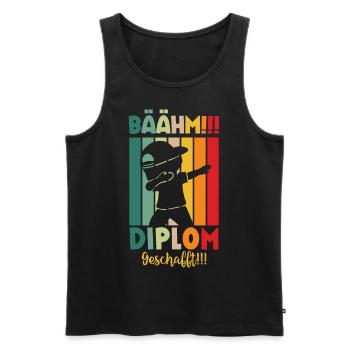 Diplom Geschafft 2024 - Männer Premium Bio Tank Top - Schwarz - Vorne - AI Model Male 178 light (178cm)
