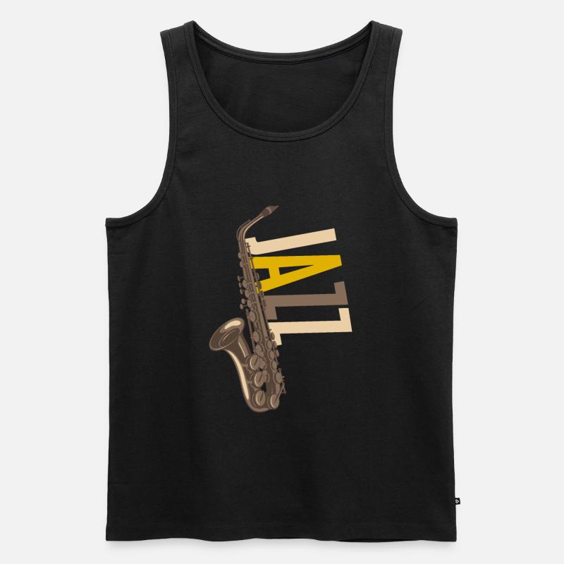 Jazz saxophone - Men's Premium Organic Tank Top - black