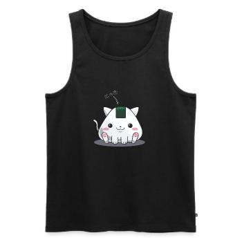 Onigiri - Katze nya - Männer Premium Bio Tank Top - Schwarz - Vorne - AI Model Male 178 light (178cm)