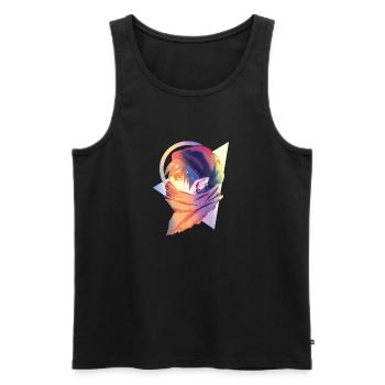 Elf modern - Men's Premium Organic Tank Top - black - Front - AI Model Male 178 light (178cm)
