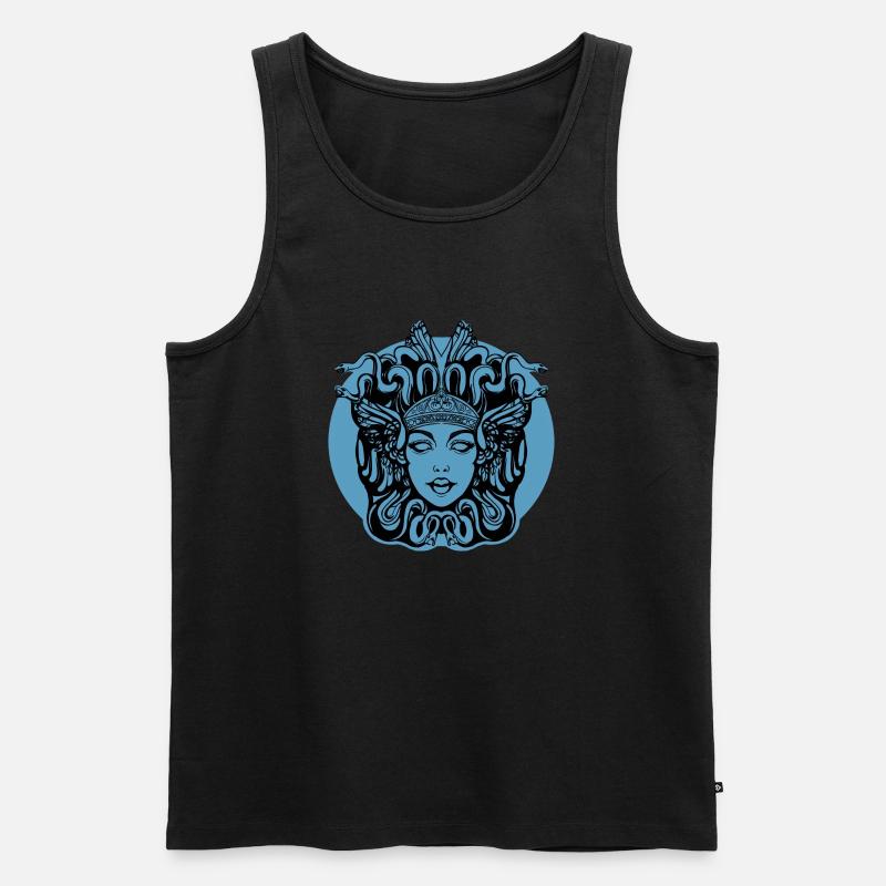 blauer Quallenhintergrund - Männer Premium Bio Tank Top - Schwarz