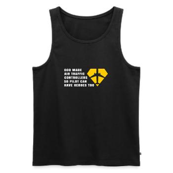 Fluglotse Shirt Geschenk Flugverkehrsleiter Lotse - Männer Premium Bio Tank Top - Schwarz - Vorne - AI Model Male 178 light (178cm)
