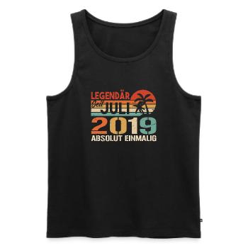 2019 Juli Geboren im Juli 2019 - Männer Premium Bio Tank Top - Schwarz - Vorne - Michal (187cm)