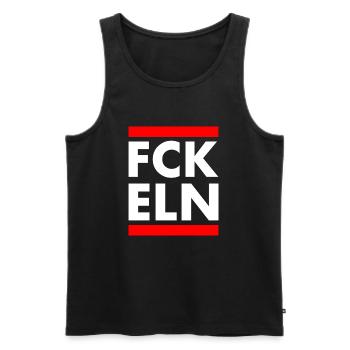 Fck eln - Männer Premium Bio Tank Top - Schwarz - Vorne - AI Model Male 178 light (178cm)