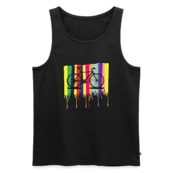 rainbow colors bicycle - Men's Premium Organic Tank Top - black - Front - AI Model Male 178 light (178cm)