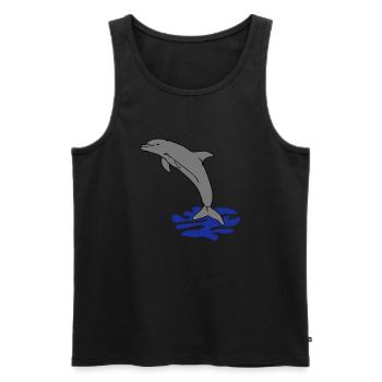 springender Delphin Delfin jumping dolphin - Männer Premium Bio Tank Top - Schwarz - Vorne - AI Model Male 178 light (178cm)