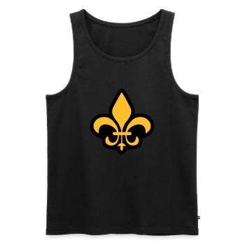 Lilie - Männer Premium Bio Tank Top - Schwarz - Vorne - AI Model Male 178 light (178cm)