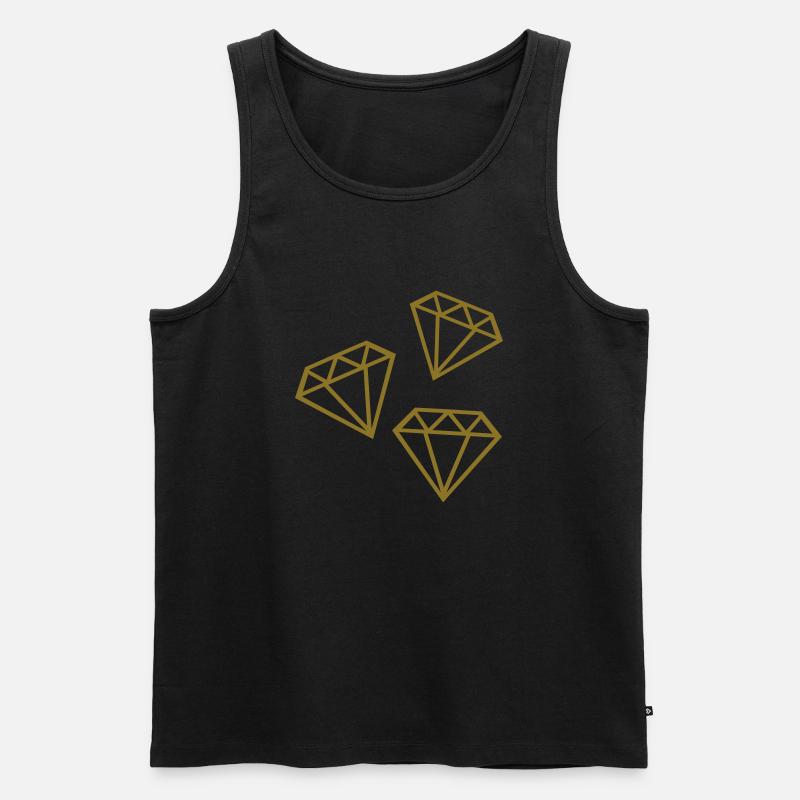 Diamanten - Männer Premium Bio Tank Top - Schwarz