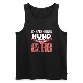 WELSH-TERRIER - kein Hund - Männer Premium Bio Tank Top - Schwarz - Vorne - Michal (187cm)