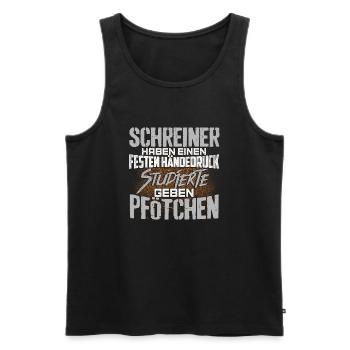 SCHREINER - fest - Männer Premium Bio Tank Top - Schwarz - Vorne - AI Model Male 178 light (178cm)