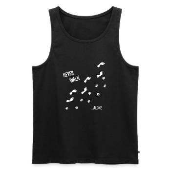 HUND & MENSCH NEVER WALK ALONE - Männer Premium Bio Tank Top - Schwarz - Vorne - Michal (187cm)