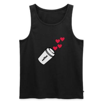 coffe love Kaffee Liebe - Männer Premium Bio Tank Top - Schwarz - Vorne - Michal (187cm)