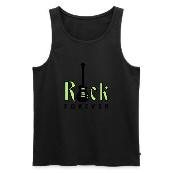 rock_gitarre_d_01_2c - Men's Premium Organic Tank Top - black - Front - AI Model Male 178 light (178cm)