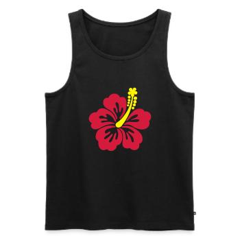 hibiscus tahiti - Men's Premium Organic Tank Top - black - Front - AI Model Male 178 light (178cm)