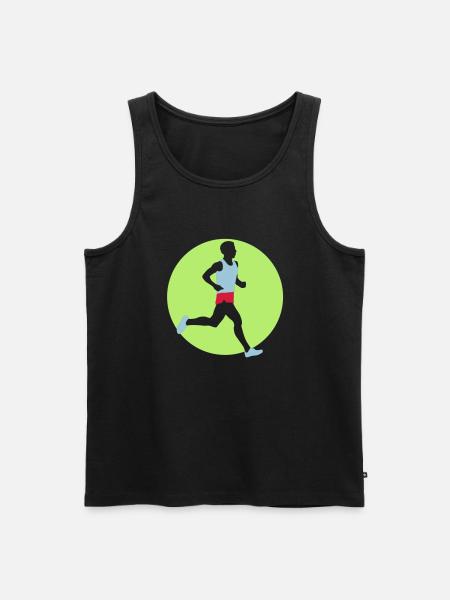 running_man_022013_a_3c - Männer Premium Bio Tank Top - Schwarz
