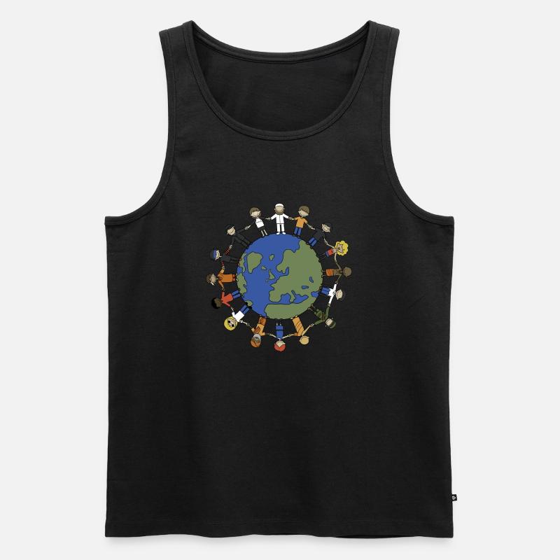 Weltfrieden - Männer Premium Bio Tank Top - Schwarz