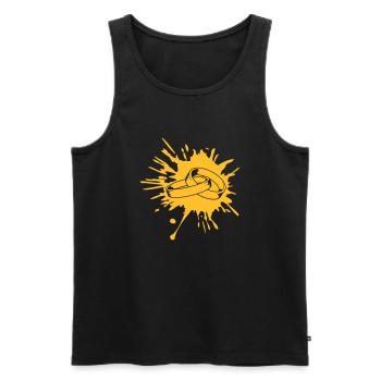 splashes of paint drops graffiti 2 connected - Men's Premium Organic Tank Top - black - Front - Michal (187cm)