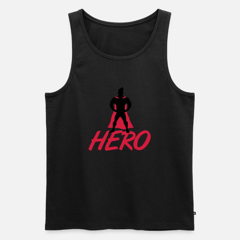 Hero - Männer Premium Bio Tank Top - Schwarz