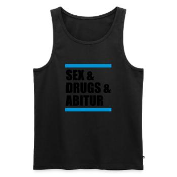 sex & drugs & abitur - Männer Premium Bio Tank Top - Schwarz - Vorne - Michal (187cm)