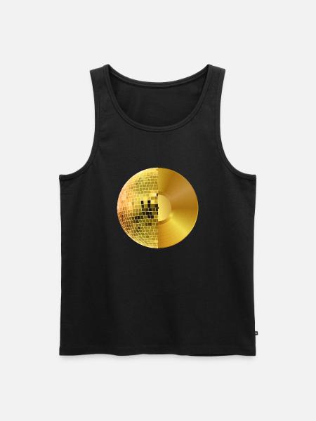 Disco ball et disque - Débardeur bio Premium Homme - noir