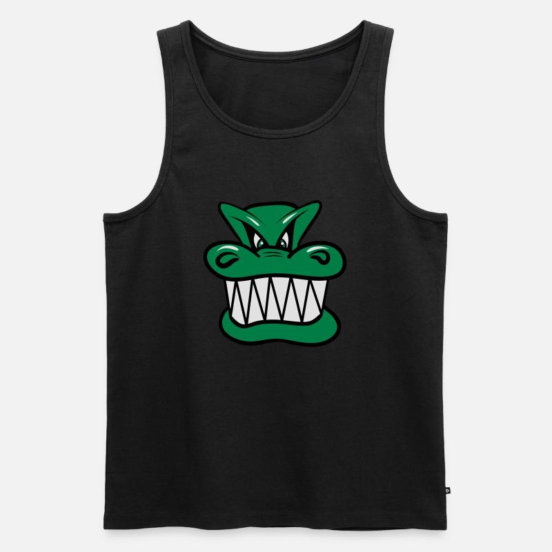 Drache böse witzig Cool Comic - Männer Premium Bio Tank Top - Schwarz