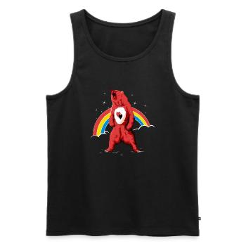 rainbow bear - Débardeur bio Premium Homme - noir - Devant - AI Model Male 178 light (178cm)