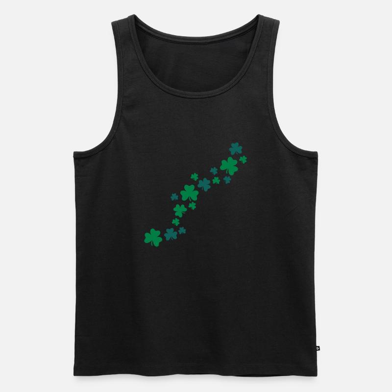 Shamrocks - Männer Premium Bio Tank Top - Schwarz