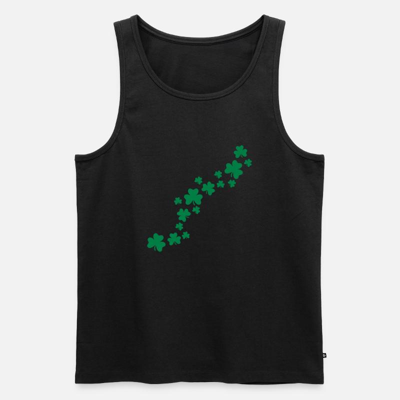 Shamrocks - Männer Premium Bio Tank Top - Schwarz