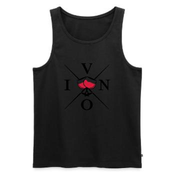 vino design - Männer Premium Bio Tank Top - Schwarz - Vorne - Michal (187cm)