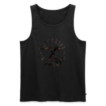 Bushcraft Wilderness - Débardeur bio Premium Homme - noir - Devant - AI Model Male 178 light (178cm)