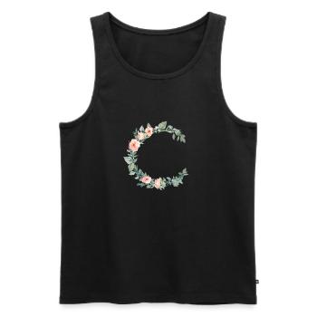 roses_wreath_33 - Männer Premium Bio Tank Top - Schwarz - Vorne - Michal (187cm)