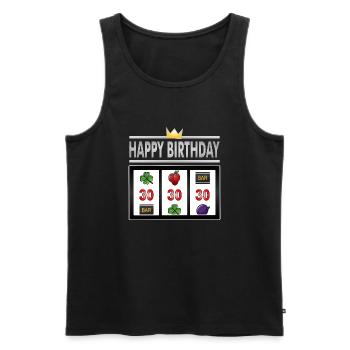 Happy Birthday jackpot 30 years, round birthday - Men's Premium Organic Tank Top - black - Front - AI Model Male 178 light (178cm)