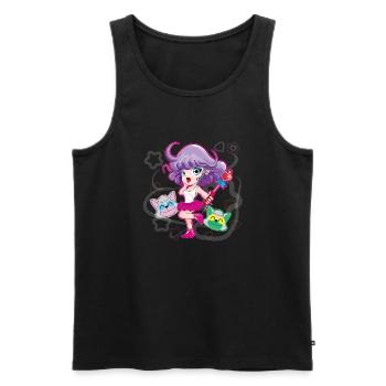 manga series - CREAMY - Men's Premium Organic Tank Top - black - Front - AI Model Male 178 light (178cm)