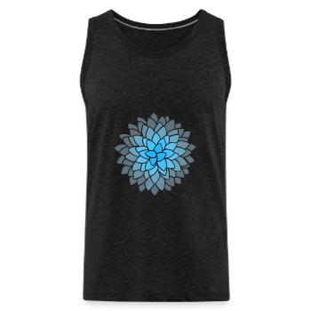 MUMS Flower fleurs bleu clair - Débardeur bio Premium Homme - charbon - Devant - Alexander (188cm)