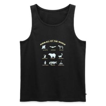 Animal of the World - Männer Premium Bio Tank Top - Schwarz - Vorne - AI Model Male 178 light (178cm)