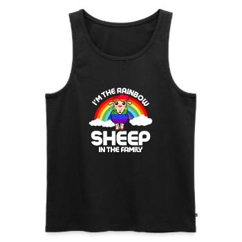 Je suis le mouton arc-en-ciel dans la famille lesbienne Gay Qu - Débardeur bio Premium Homme - noir - Devant - AI Model Male 178 light (178cm)