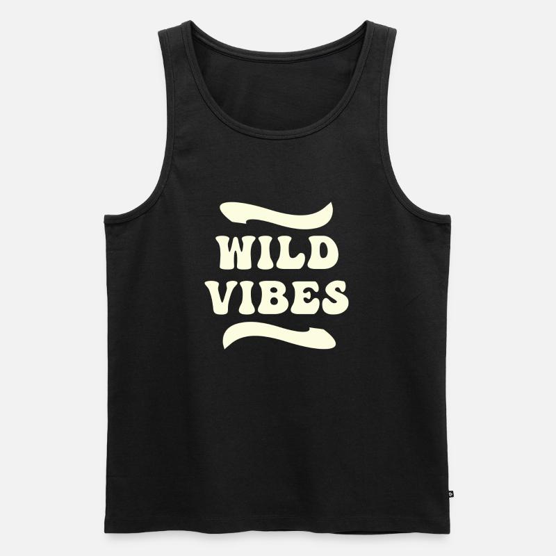 Wild Vibe - Text - Männer Premium Bio Tank Top - Schwarz