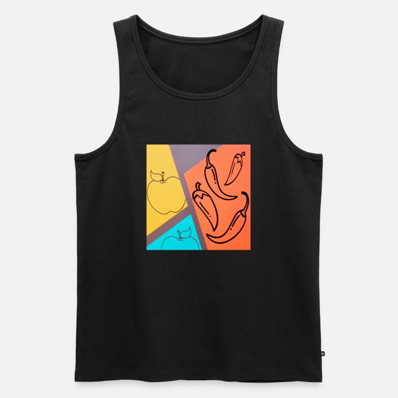 Apfel Peperoni Chili - Männer Premium Bio Tank Top - Schwarz