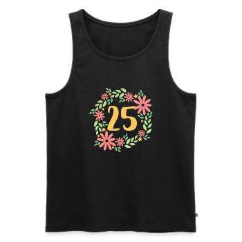 25th Birthday Gift - Men's Premium Organic Tank Top - black - Front - Michal (187cm)