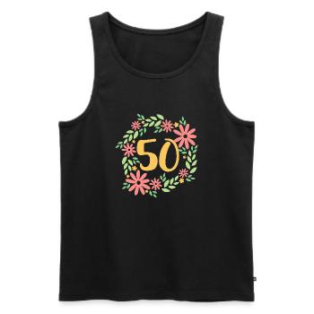 Cadeau du 50e anniversaire - Débardeur bio Premium Homme - noir - Devant - Michal (187cm)