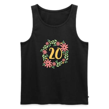 Cadeau de 20e anniversaire - Débardeur bio Premium Homme - noir - Devant - Michal (187cm)